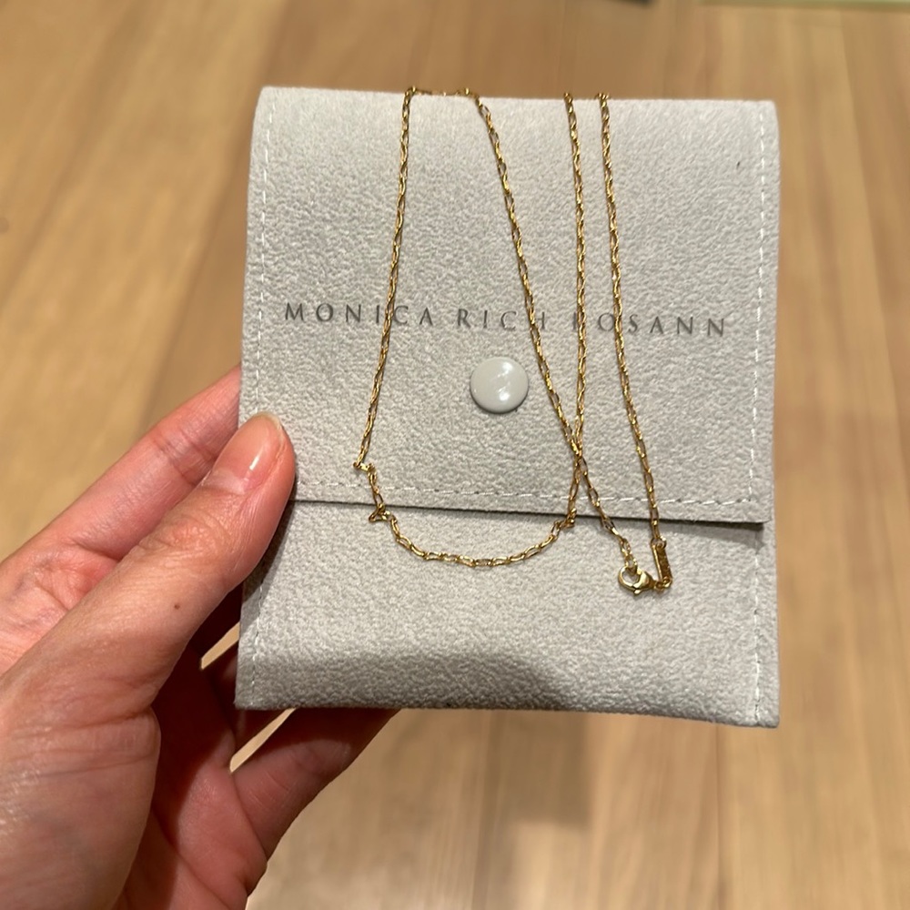 Monica Rich Kosann “Stevie” 18K gold delicate chain necklace, 16 inches